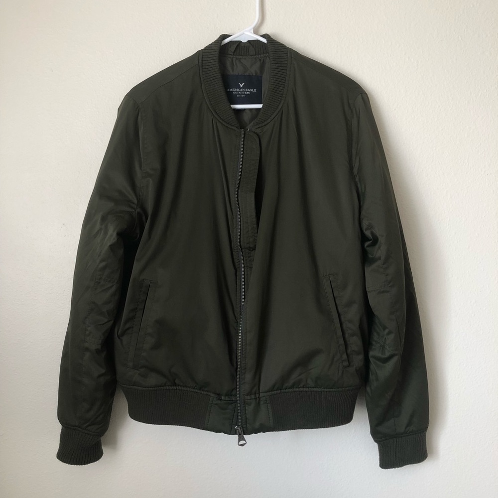 American Eagle Olive Bomber Jacket
